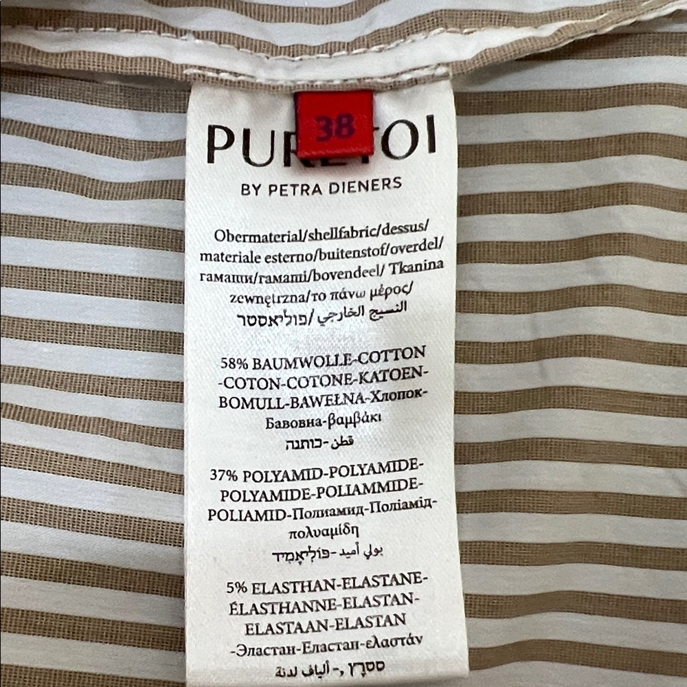 PURETOL by Petra Dieners Elegant Striped Women's Blouse Oversized Cuff Sleeve - Picture 10 of 11